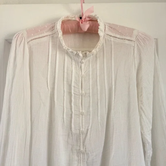 Quince Organic Cotton Peasant Blouse L - Picture 9 of 14